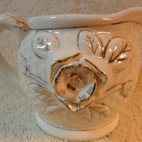 Vintage Basket Weave Ivory Porcelain Creamer Japan - Picture 2 of 8